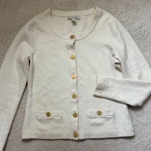 Banana Republic Cream Cardigan with Gold Buttons